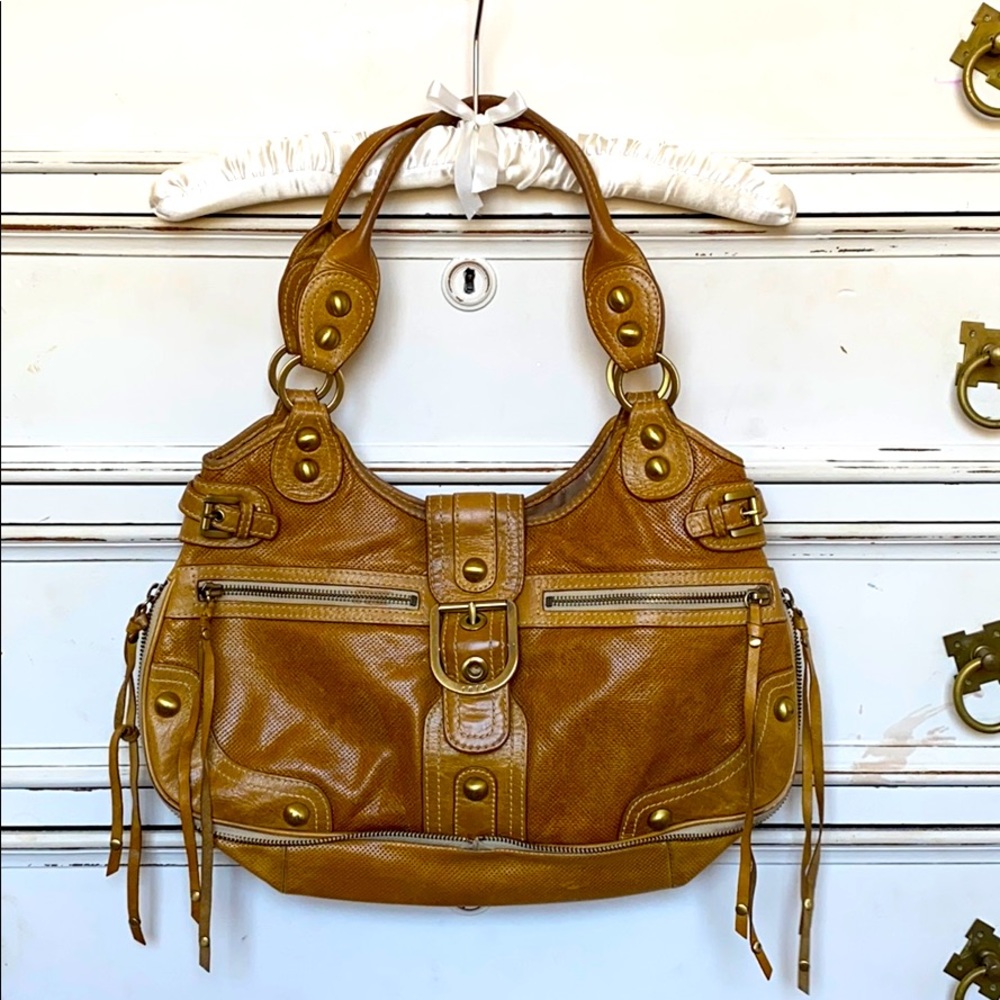 Rafē Tan Leather and Gold embellishments bag